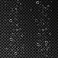 Vector air bubbles set isolated on dark transparent background. Royalty Free Stock Photo