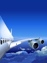 Vector Airbus A-380 in the Sky Royalty Free Stock Photo