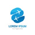 Vector Airline logotype. Travel agency, tourism app, flight logo. Airplane icon