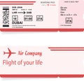 Vector airline passenger boarding pass ticket