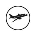 Vector airliner icon. Black and white. Simply change Royalty Free Stock Photo