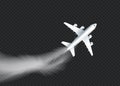 Vector Airplane with condensation trail illustration. Set