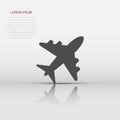 Vector airplane icon in flat style. Airport plane sign illustration pictogram. Airplane business concept Royalty Free Stock Photo