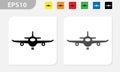 Airplane vector icon eps black and colored Royalty Free Stock Photo
