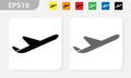 Airplane vector icon eps black and colored Royalty Free Stock Photo