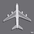 Vector airplane top view. Royalty Free Stock Photo