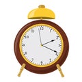 Vector alarm clock with bell and dial.