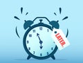 Vector of an alarm clock with a later note written on it