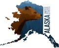 Vector Alaska - American State Map With Grizzly Bear