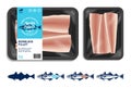 Vector Alaska pollock packaging illustration