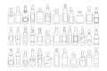 Vector Alcohol bottles line icons set. illustration drinks. Object for advertising and web