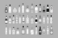 Vector Alcohol bottles line icons set. illustration drinks. Object for advertising and web
