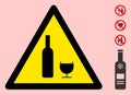 Vector Alcohol Drinks Warning Triangle Sign Icon