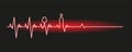 Vector. Alcoholic cardiograph. Social issue alcoholism therapy. Red heartbeat line. WIne glass alcohol bottle. Graphic