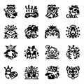 Vector Alice through the Looking Glass icon set Royalty Free Stock Photo