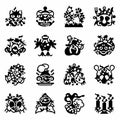 Vector Alice through the Looking Glass icon set Royalty Free Stock Photo
