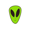 Vector Alien badge. T-shirt print design. Funny doodle sticker.