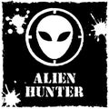 Vector alien hunter logo on black background