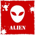 Vector alien logo on red background