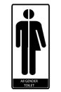 All gender toilet sign, at white background Royalty Free Stock Photo