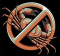 vector Allergy seafood prohibited icon on black background
