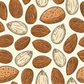 Vector almond colorful seamless pattern