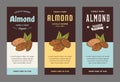 Vector almond labels in modern style