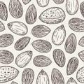 Vector almond seamless pattern