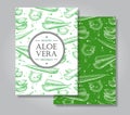 Vector aloe vera hand drawn illustrations. Aloe Vera banner, poster, label, brochure template for business promote.