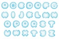 Vector alphabet as blue spherical bubbles Royalty Free Stock Photo