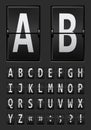 Vector alphabet of black mechanical panel