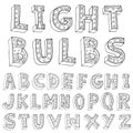 Vector alphabet with bulbs - Vector illustration