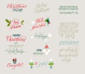 Vector alphabet. Christmas and New Year congrats. Season greetings. Royalty Free Stock Photo