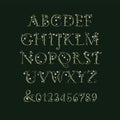 Vector Alphabet. Exclusive Letters. Decorative magic font for Wedding Monogram, branding, Invitation