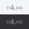 Vector alphabet england design concept with flat sign icon. Royalty Free Stock Photo