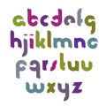 Vector alphabet letters set, hand-drawn colorful script, bright