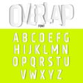 Vector Alphabet with Ovelapping Letters, Modern Paper Cut Font Style.