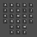 Vector alphabet plastic tiles for puzzling words games