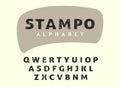 Vector alphabet in retro stamp style, vintage scratch grunge font, brush painted script letters Royalty Free Stock Photo