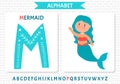 Vector alphabet on sea pirate's theme. Letter M. Mermaid Royalty Free Stock Photo