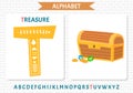 Vector alphabet on sea pirate's theme. Letter T. Treasure Royalty Free Stock Photo