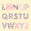 Vector alphabet. shabby chic