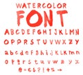 Vector alphabet with watercolor font