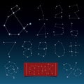 Vector of alphabets in constellations and star shape.