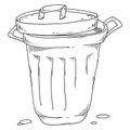 Vector aluminum trash can. Waste bin, garbage Royalty Free Stock Photo