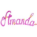 Amanda name lettering tinsels