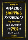 Vector Amazing Shopping Experience Up To 75 percent off banner