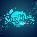 Vector Amazing Songkran festival logo water splash