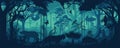 Vector Amazonian seamless tropical rainforest Jungle forest background with animals Royalty Free Stock Photo