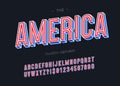 Vector america alphabet 3d colorful style for decoration